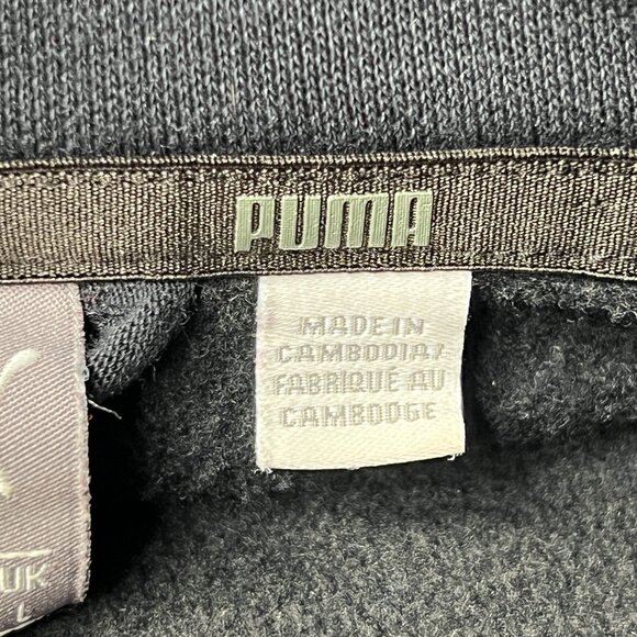 Puma Full Zip Jacket Mens Large Black Long Sleeve Track Windbreaker - Picture 4 of 9